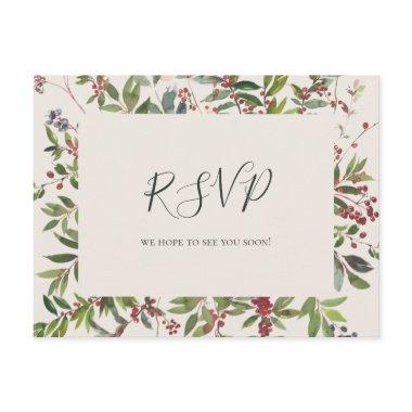 Holiday Chic Botanical | Champagne Wedding RSVP Post