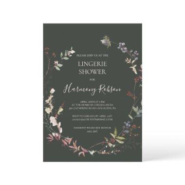Holiday Chic Botanical Dark Green Lingerie Shower