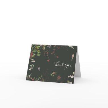 Holiday Chic Botanical | Dark Green Thank You