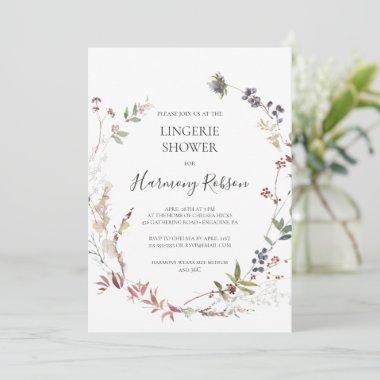 Holiday Chic Botanical | White Lingerie Shower Invitations