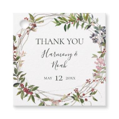 Holiday Chic Botanical | White Thank You Favor Tags