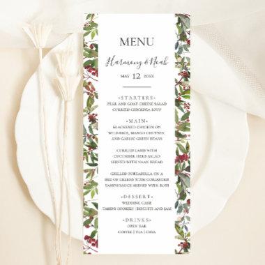 Holiday Chic Botanical | White Wedding Dinner Menu