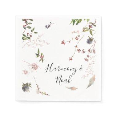 Holiday Chic Botanical | White Wedding Napkins