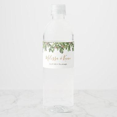 Holiday Christmas Holly Water Bottle Label