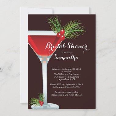 Holiday Cocktail Bridal Shower Invitations