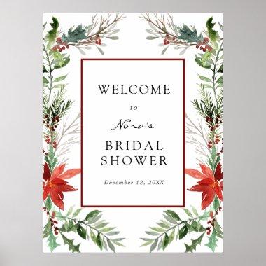 Holiday Evergreens Bridal Shower Welcome Sign