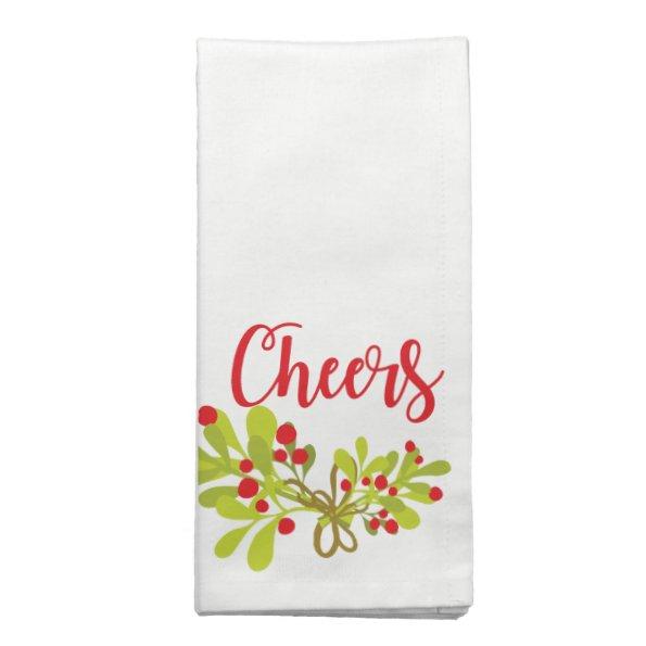 Holly And Ivy Holiday Christmas Party Cheers Napkin