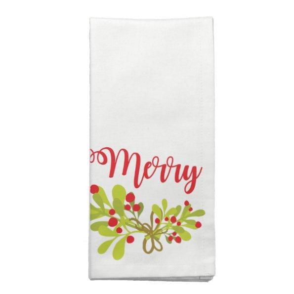 Holly And Ivy Holiday Christmas Party Merry Napkin