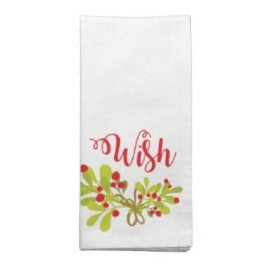 Holly And Ivy Holiday Christmas Party Wish Cloth Napkin