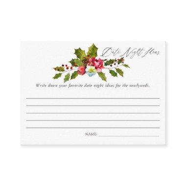 Holly Christmas Bridal Shower Date Night Ideas Enclosure Invitations