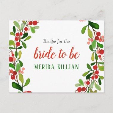 Holly Leaves Berry Christmas | Recipe For Bride PostInvitations