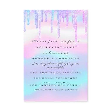 Hologram Unicorn Mermaid 16th 15th Ombre Invitations