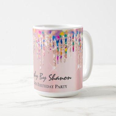 Holograph Pink Rose Bride Shower Sweet 16th Coffee Mug