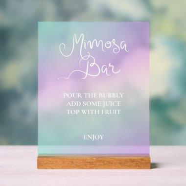 Holographic Mimosa Bar Acrylic Sign