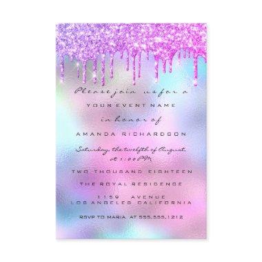 Holographic Pink Blue  Sweet 16th