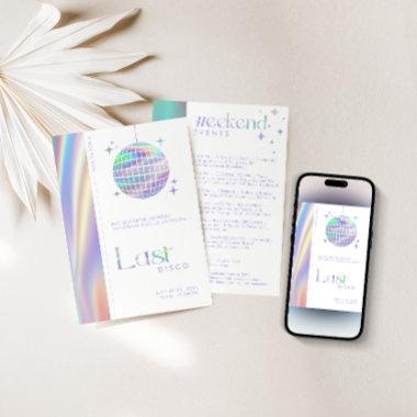 Holographic Space Last Disco Bachelorette Weekend Invitations