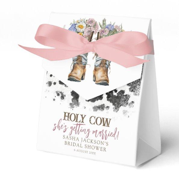 Holy Cow Floral Cowboy Boots Bridal Shower Favor Box
