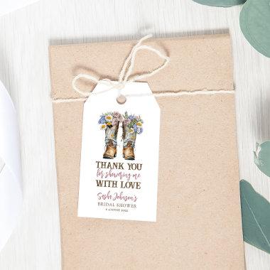 Holy Cow Floral Cowboy Boots Bridal Shower Gift Tags