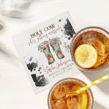 Holy Cow Floral Cowboy Boots  Napkins