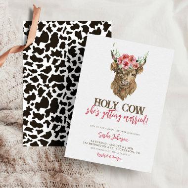 Holy Cow Western Cowgirl Bridal Shower Invitations
