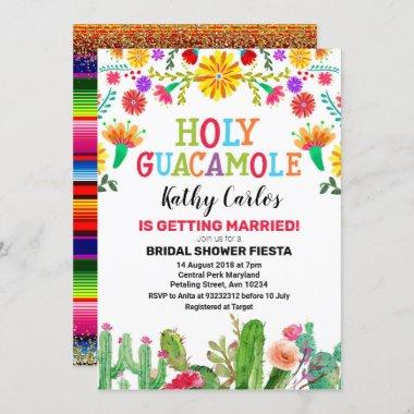 Holy Guacamole Cactus Fiesta Bridal Shower Invitations