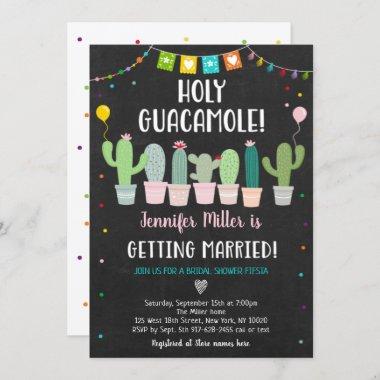 Holy Guacamole Fiesta Cactus Bridal Shower Invitations