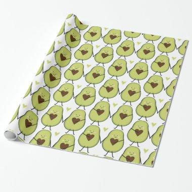 Holy Guacamole Heart Avocado Baby Shower Twins Wrapping Paper