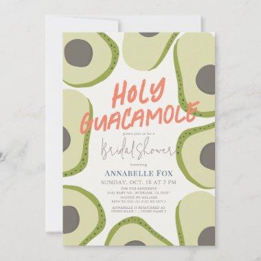 Holy Guacamole Modern Avocado Bridal Shower Invitations