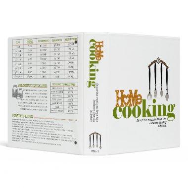 Home Cooking Stylish Modern Recipe Organizer 3 Ring Binder