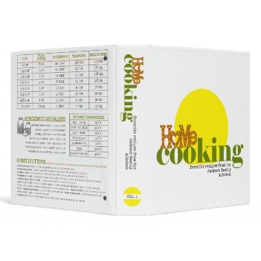 Home Cooking Stylish Modern Recipe Organizer  3 Ring Binder