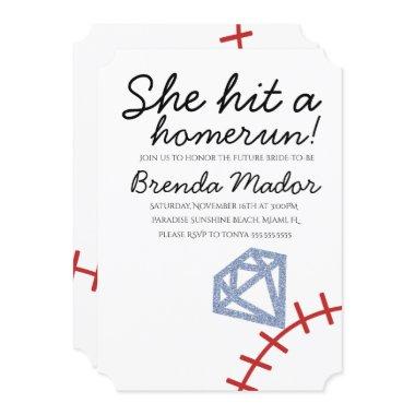 Home Run Bridal Shower Baseball Theme Invitations