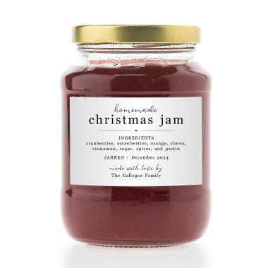 Homemade Christmas Jam Gift Label