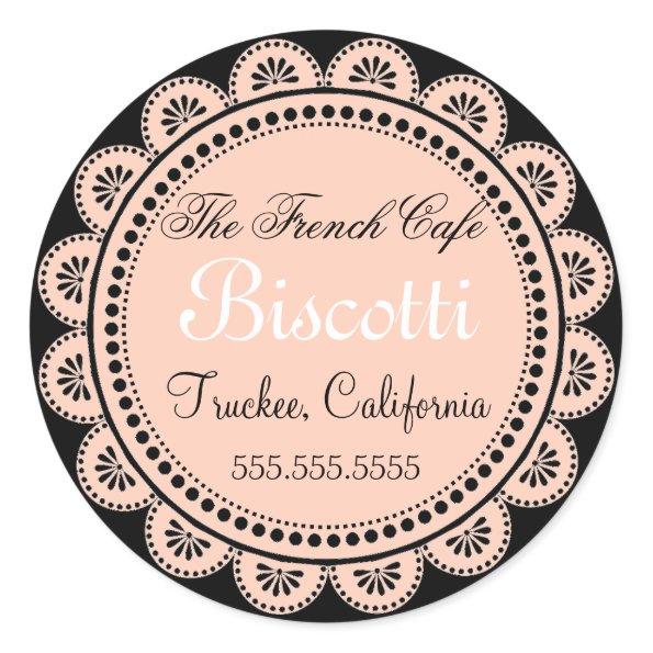Homemade Cookies Pink Lace Classic Round Sticker