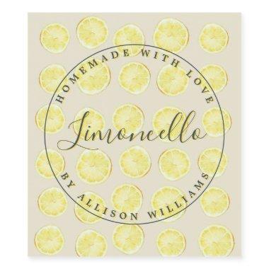 Homemade Limoncello Bottle Label Antique White