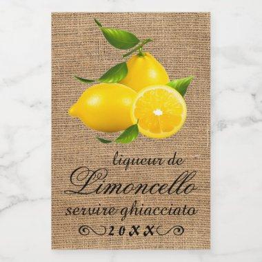 Homemade Limoncello Small Bottle Label |