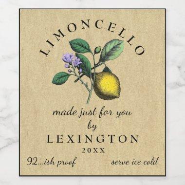 Homemade Limoncello Vintage Lemon Label |