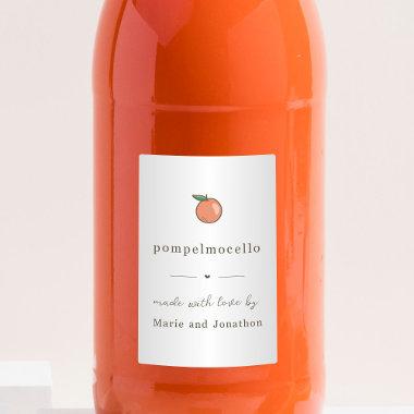 Homemade Pompelmocello Bottle Label