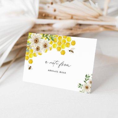 Honey Bee and Daisies-A Note From, Folded Thank You