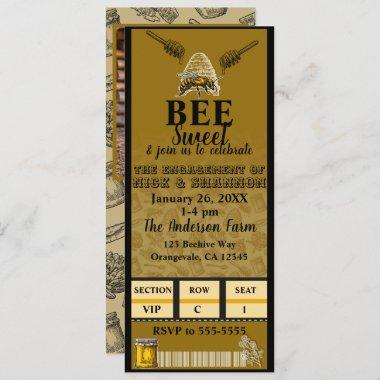 Honey Bee Beehive Birthday Party Event Ticket Invitations