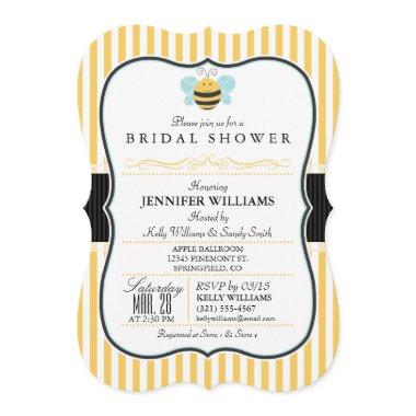 Honey Bee  Invite; Yellow Stripes