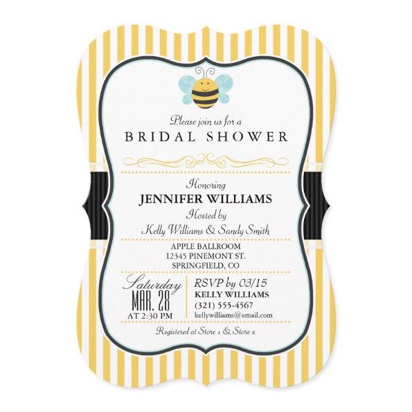 Honey Bee  Invite; Yellow Stripes