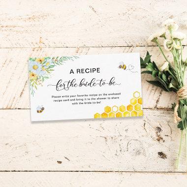 Honey Bee Bridal Shower Recipe Request Enclosure Invitations