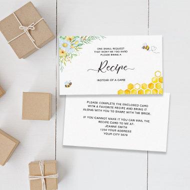 Honey Bee Recipe Request Enclosure Invitations