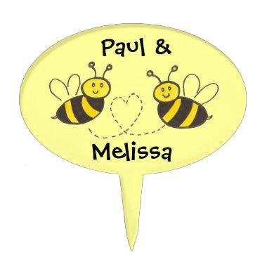 Honey Bees with Heart Cake Topper