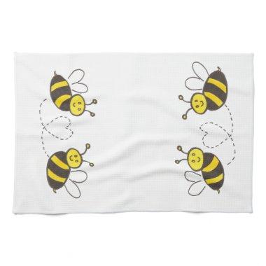 Honey Bees with Heart Kitchen Towel