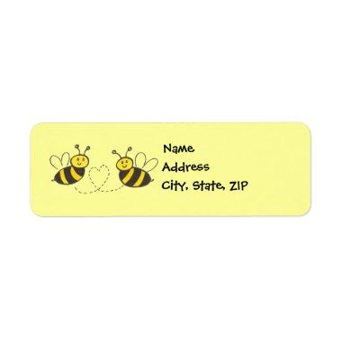 Honey Bees with Heart Label