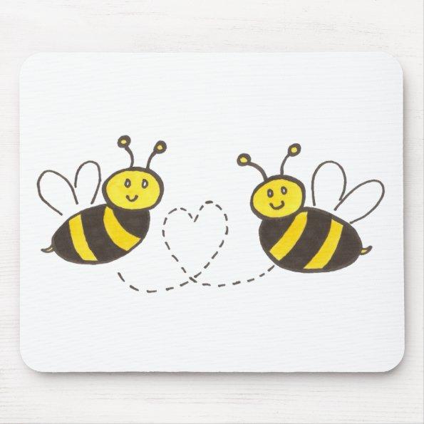 Honey Bees with Heart Mouse Pad