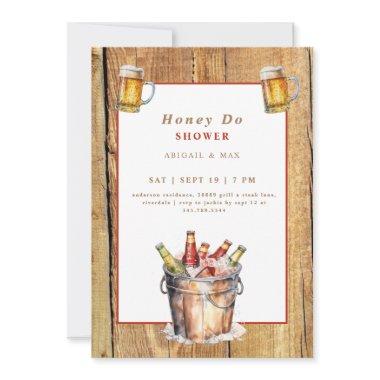 Honey Do BBQ Beer Bucket Couples Wedding Shower Invitations