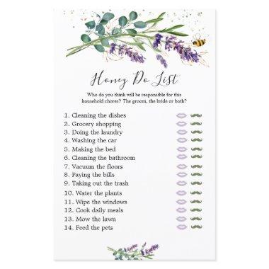 Honey Do List Bridal Game, Lavender Eucalyptus