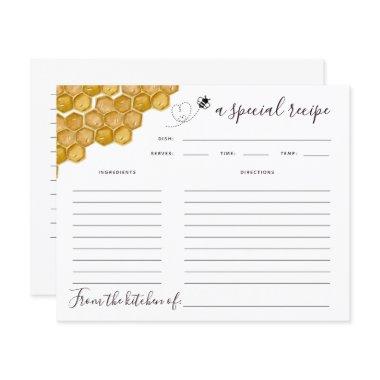 Honeycomb Bee Bridal Shower Recipe Invitations